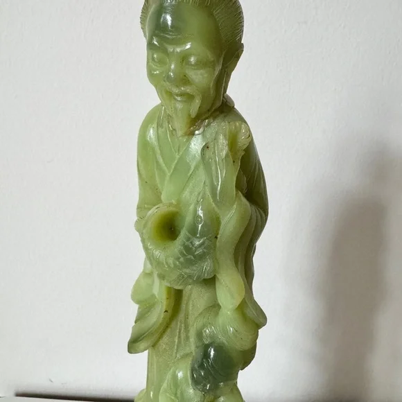 Vintage Green Figurine Sculpture - Picture 2 of 7